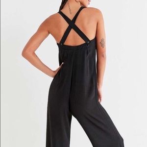 Empire waist Black overalls from Urban Outfitters